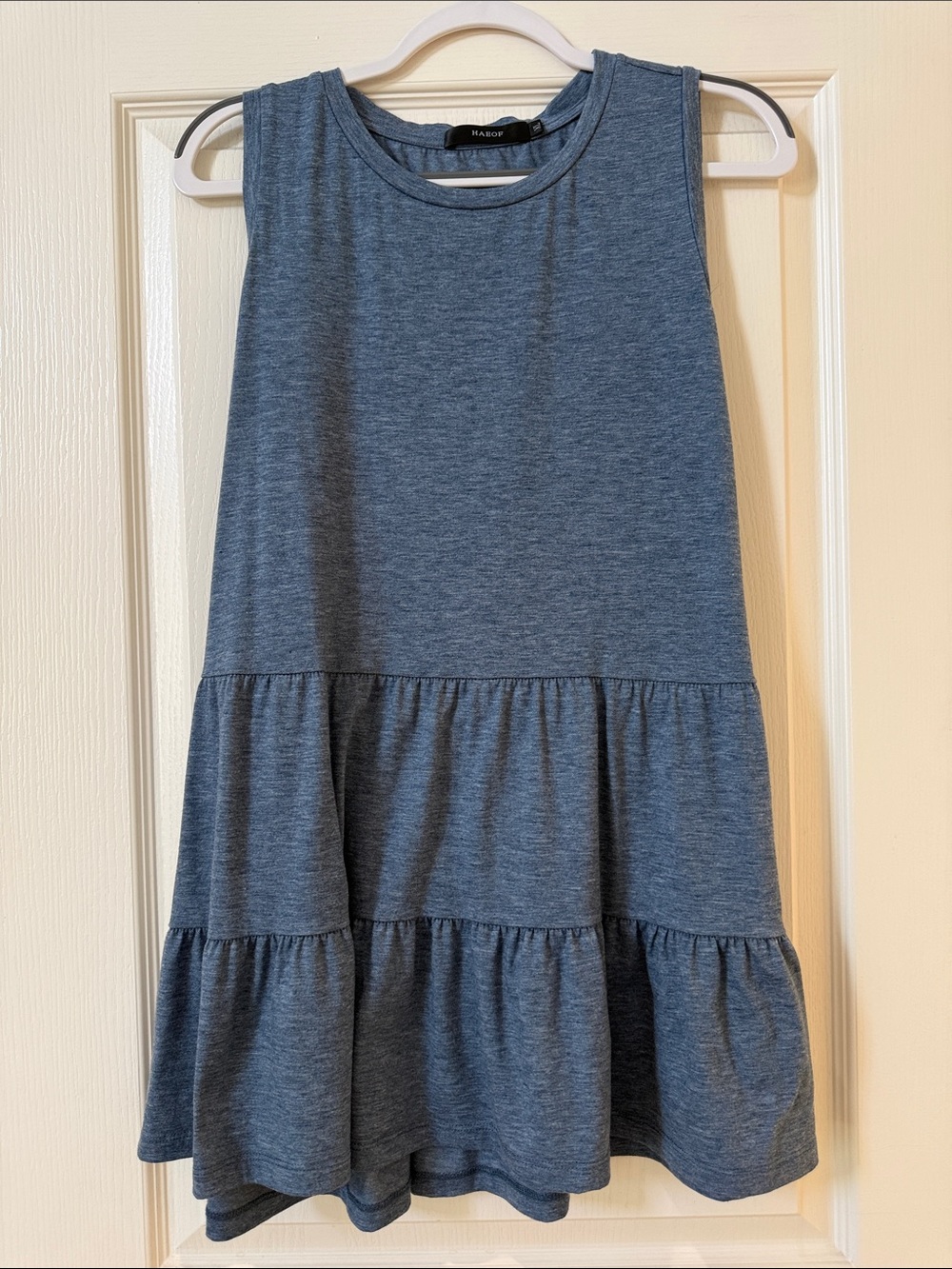 Amazon Blue Tiered Sleeveless Tank Top